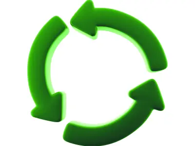 3D  arrows moving in green circle 3D model