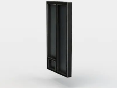 Window cabinet with two doors Low-poly 3D model