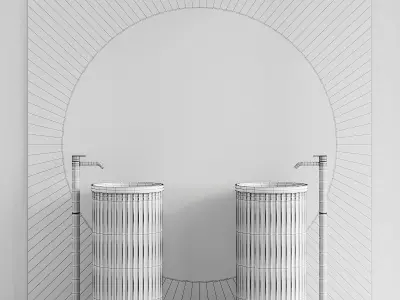 Inbani Heritage Vanity Unit Set 1 3D model