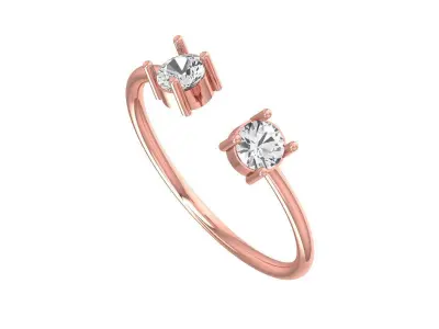 Women Open End Light Weight Band Ring 3D print model 5