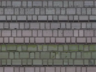 Patterned Tile Wall 3D model