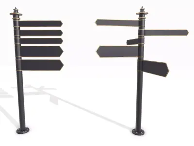 Street signpost A Low-poly 3D model