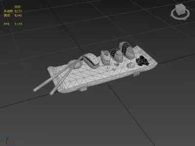 Cartoon sushi Low-poly 3D model