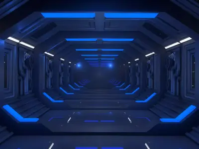 Sci Fi Corridor 3D model 43