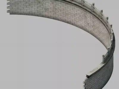 Game Construction - Diaoyutai - Bend Fence 01 3D model