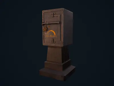 Metal Safe Low-poly 3D model