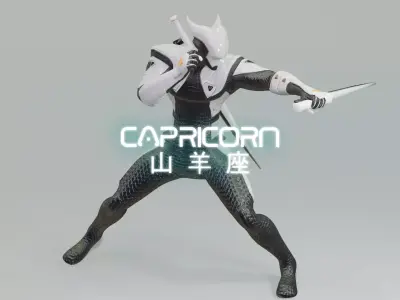 Low Poly - Cyborg Zodiac Theme - Capricorn Low-poly 3D model