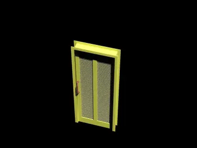 louvered wooden door  Free 3D model