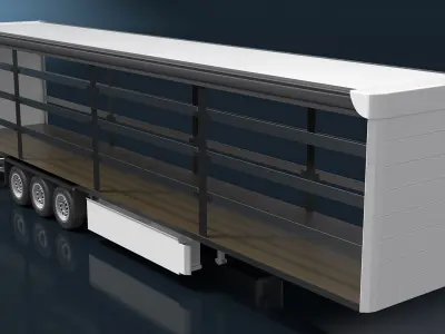  Open Frame Curtain Trailer White 