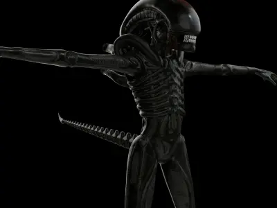 Xenomorph T-pose Unrigged 3D model