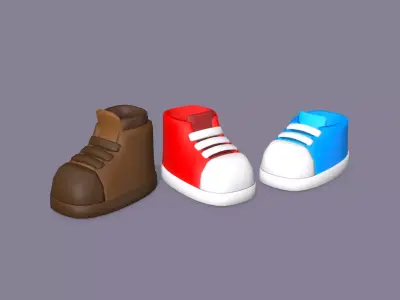 Cartoon Shoes  Low-poly 3D model