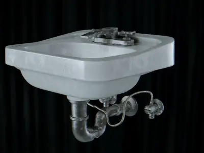 Sink New and Abandoned Low-poly 3D model