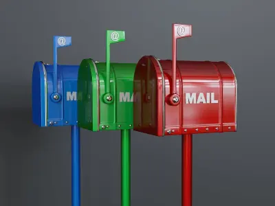 Metal stationary mail box 3D model