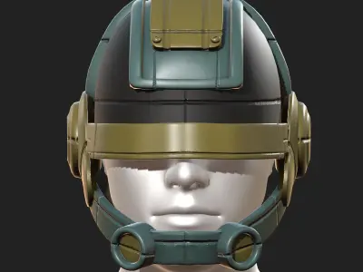 Helmet scifi fantasy pilot military futuristic  Low-poly 3D model