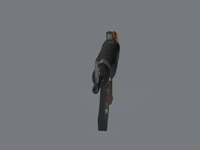 Mashine gun concept design Low-poly 3D model