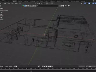 Old Village House 3D Model Low-poly 3D model