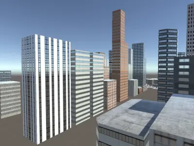 city  Low-poly 3D model