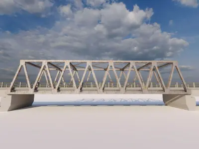 Structural engineering of Metal bridge structure 3D model