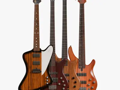  All Bass Guitar Body Types Mega Bundle 23 PBR Models 