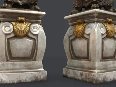 French Street Lamp Low-poly 3D model