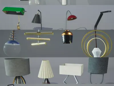 Modern Lamp Pack Low-poly 3D model