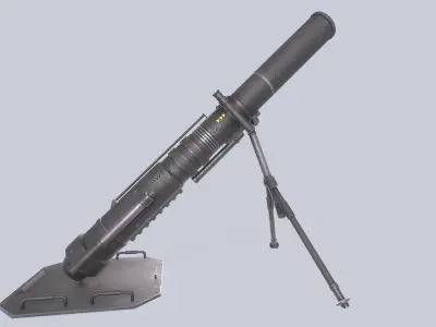 Sci fi mortar Low-poly 3D model