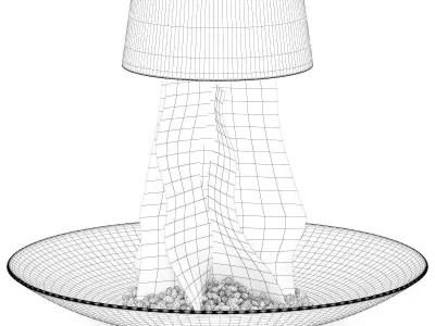 Round Floor Fireplace 3D model