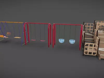 Playground Equipment Low-poly 3D model