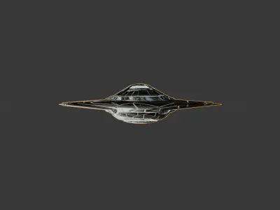 space saucer textured basic rig and animation Low-poly 3D model