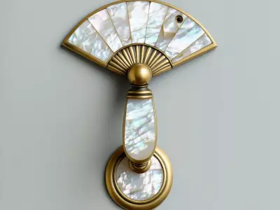 Art Deco Mother of Pearl Door Knocker Low-poly 3D model