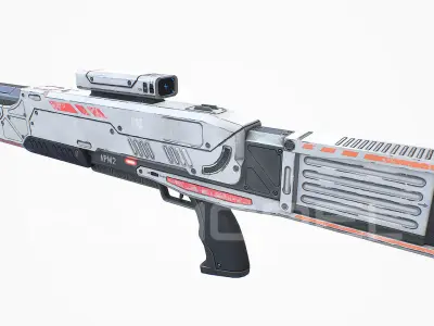 Medium Laser Gun PBR Low-poly 3D model