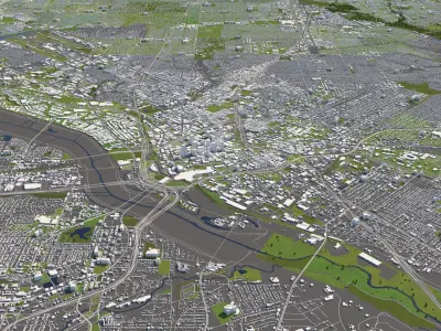 Dallas 50x50km 3D City Map 3D model