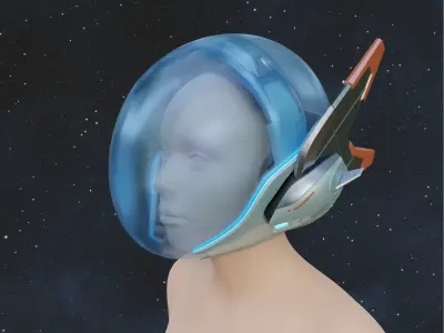 Si Fi Juno Space Ranger Helmet Overwatch 2 3D print model