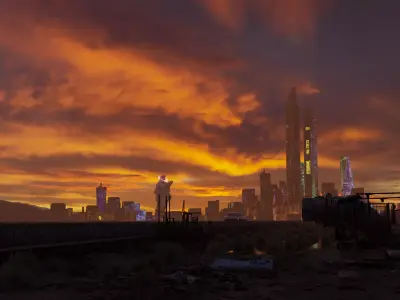 scifi city Low-poly 3D model