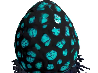 Glowing SciFi Alien Egg Low-poly 3D model