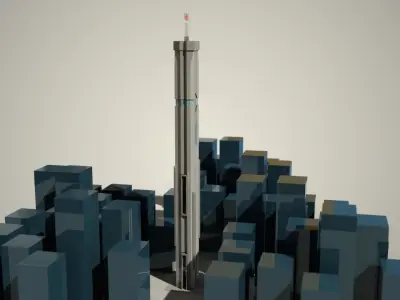 Iso Tower03 Low-poly 3D model