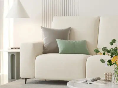 Mid Century interior scene 3D model