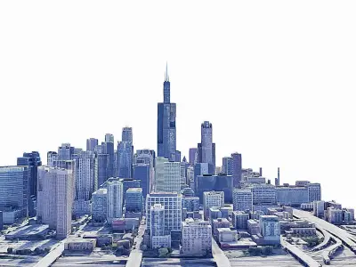 Willis Tower Low-poly 3D model