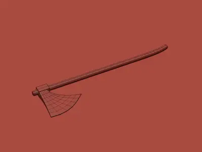 Axe Billet Wooden Log Low-Poly Game Ready Model Low-poly 3D model