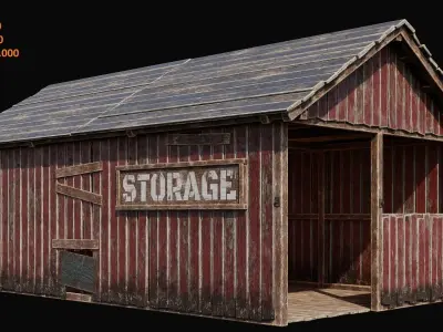 FREE Farm Building Storage 4K PBR Game-Ready Free low-poly 3D model