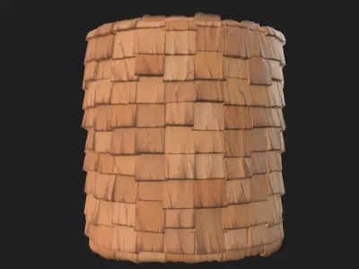 Rectangular Wooden roof seamless PBR material Texture