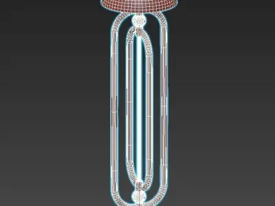 floor-lamp floor lamp with base and beads 3D model