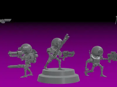 ENGINE CULT SERVOCORES - ASSISTANT DROID SQUAD -MONOPOSE- 28mm 3D print model