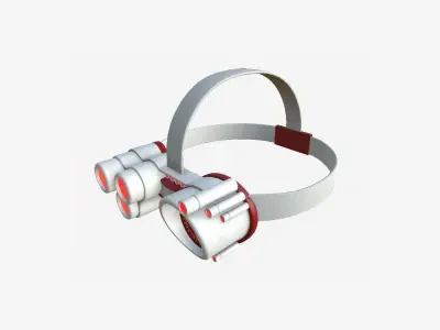 SciFi Glasses J06 White Red - Character Design Fashion Low-poly 3D model