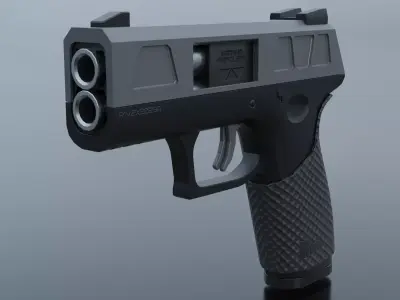 Scifi Pistol Low-poly 3D model get