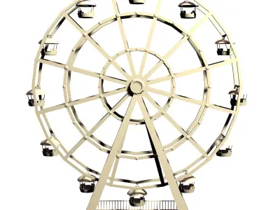 old cartoon ferris wheel Low-poly 3D model