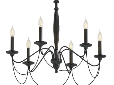 Graham Iron Chandelier 3D model