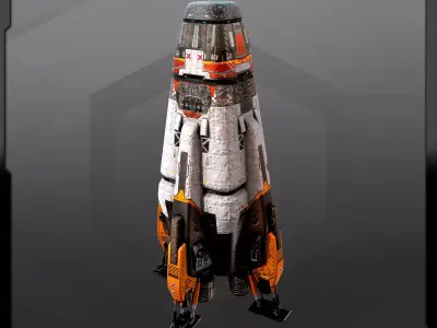 SF Colony Rocket CF4 Low-poly 3D model
