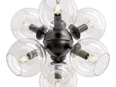 Favourite-Schoppen-1491-7P chandelier with six glass globes h... 3D model