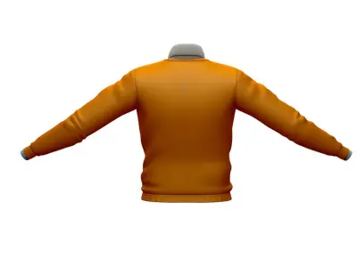 Cartoon High Poly Subdivision Sweater Orange 3D Model Low-poly 3D model
